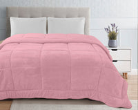 Trapunta Piumone Invernale In Tessuto Flanellato Effetto Velluto 550 Gr-Mq Rosa - Matrimoniale