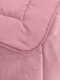 Trapunta Piumone Invernale In Tessuto Flanellato Effetto Velluto 550 Gr-Mq Rosa - Matrimoniale