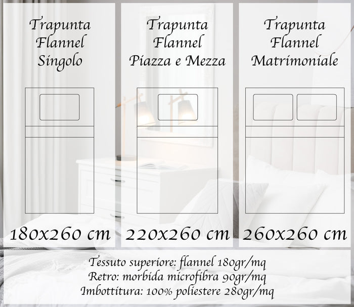 Trapunta Piumone Invernale In Tessuto Flanellato Effetto Velluto 550 Gr-Mq Salmone - Piazza e mezza