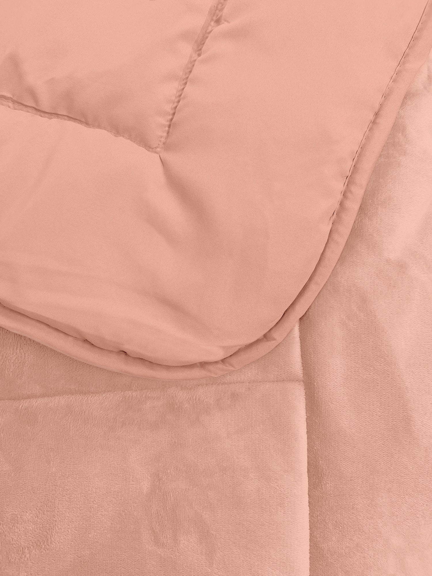 Trapunta Piumone Invernale In Tessuto Flanellato Effetto Velluto 550 Gr-Mq Salmone - Singolo