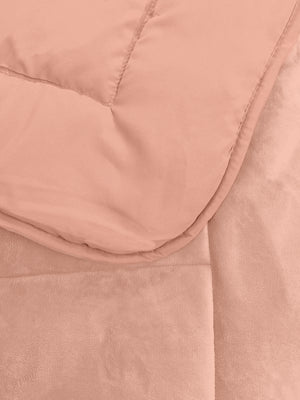 Trapunta Piumone Invernale In Tessuto Flanellato Effetto Velluto 550 Gr-Mq Salmone - Singolo