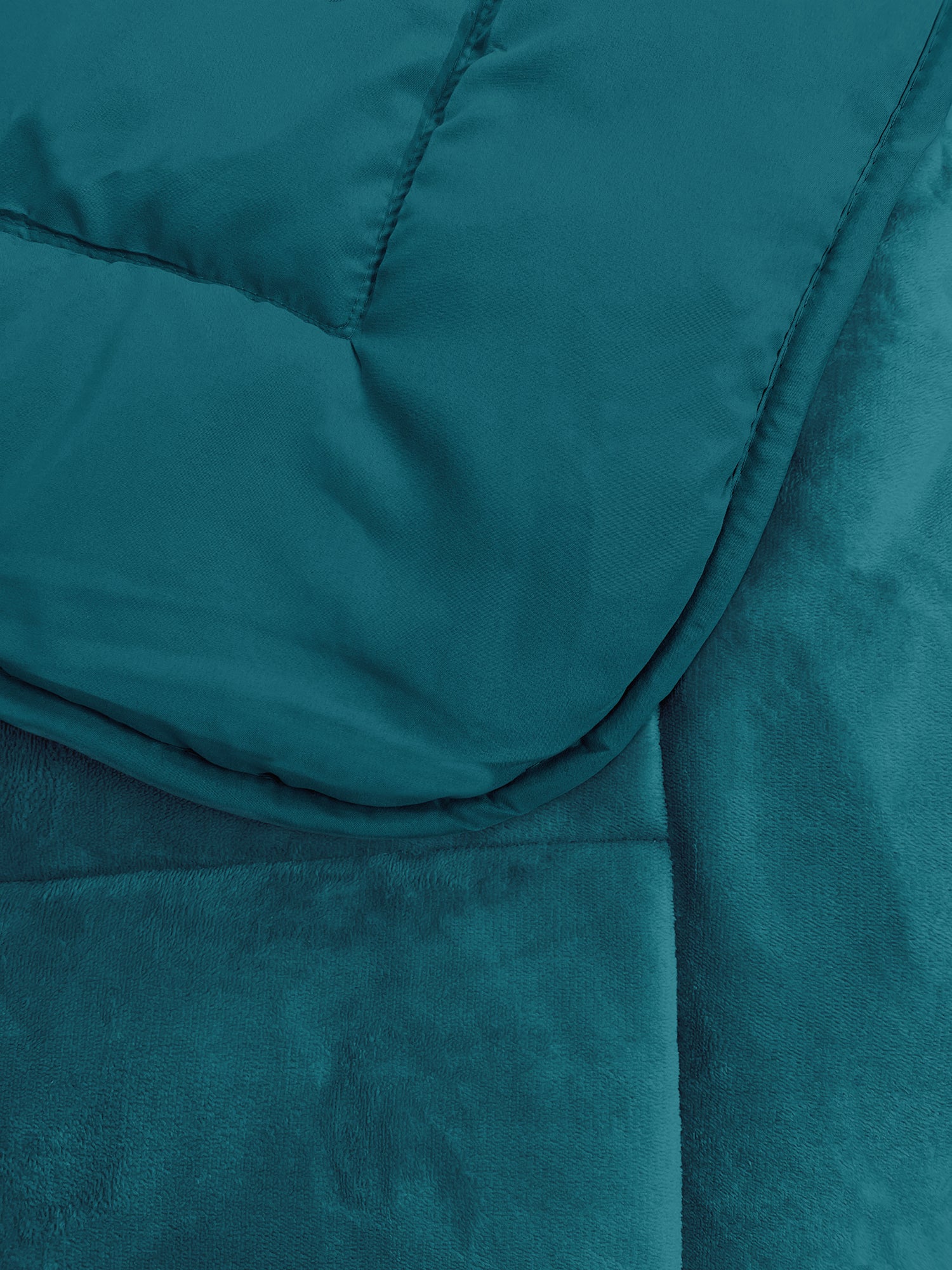 Trapunta Piumone Invernale In Tessuto Flanellato Effetto Velluto 550 Gr-Mq Ottanio - Singolo