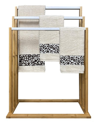 Set Asciugamani Made In Italy In Spugna 100% Cotone- LEOPARDATA NATURALE