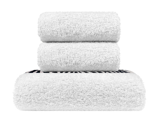 Set Asciugamani Made In Italy In Spugna  100% Cotone -ZEBRATA BIANCA