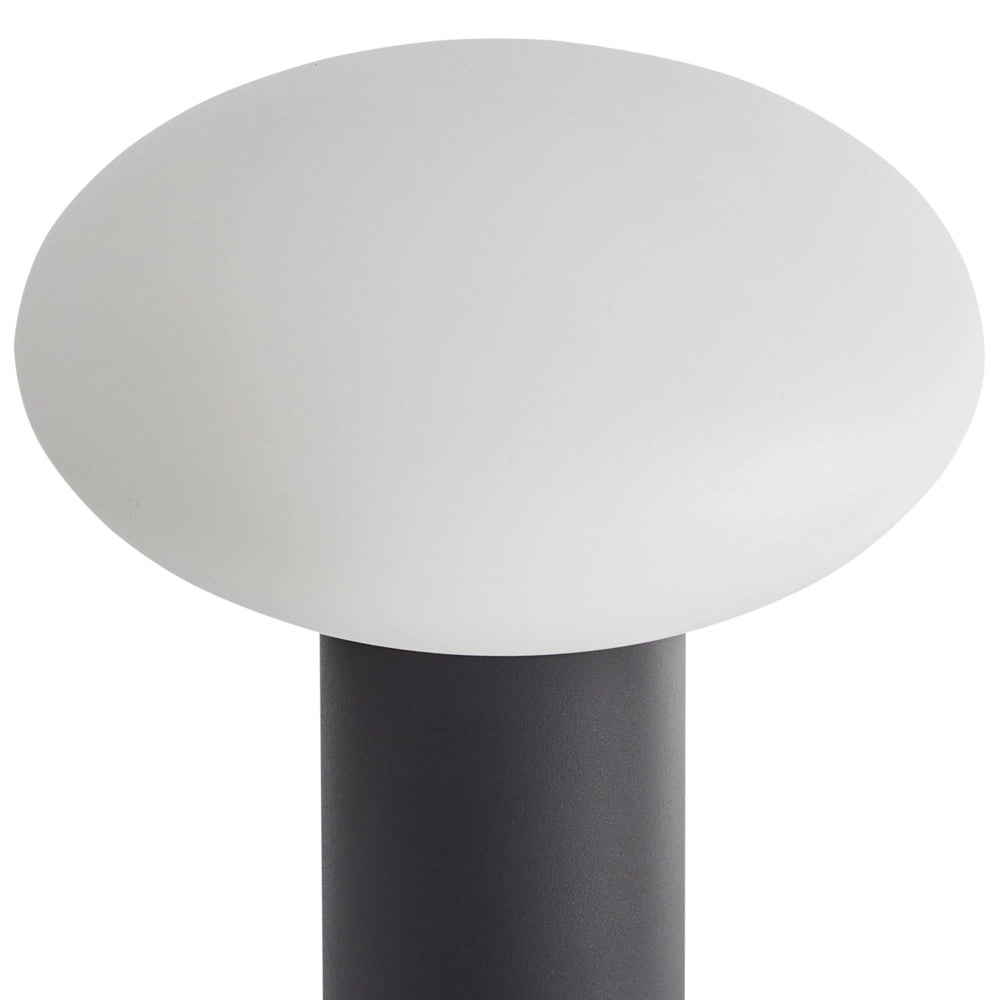 Lampada da tavolo in ferro con luce LED senza fili fungo nero stile moderno