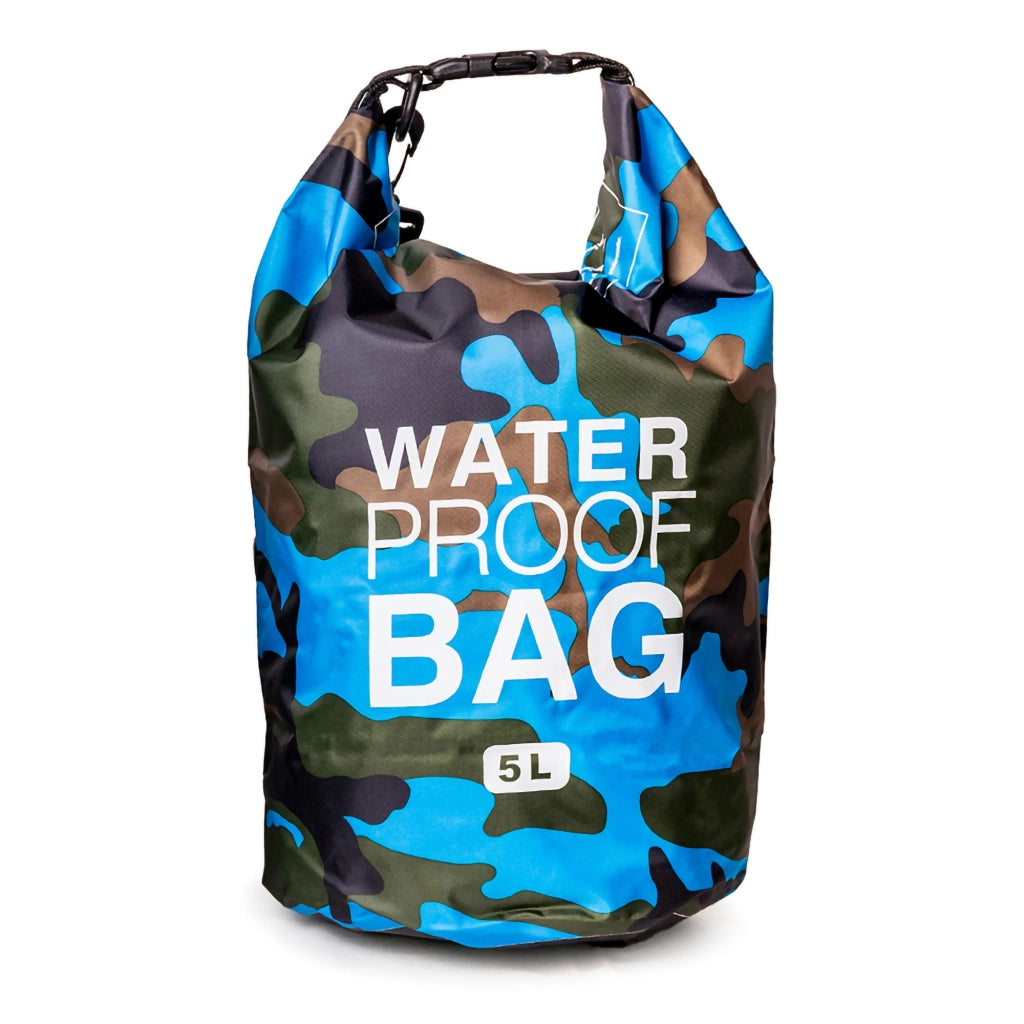 Seniliri, Borsa Impermeabile Capacità 5 lt, blu Mimetica
