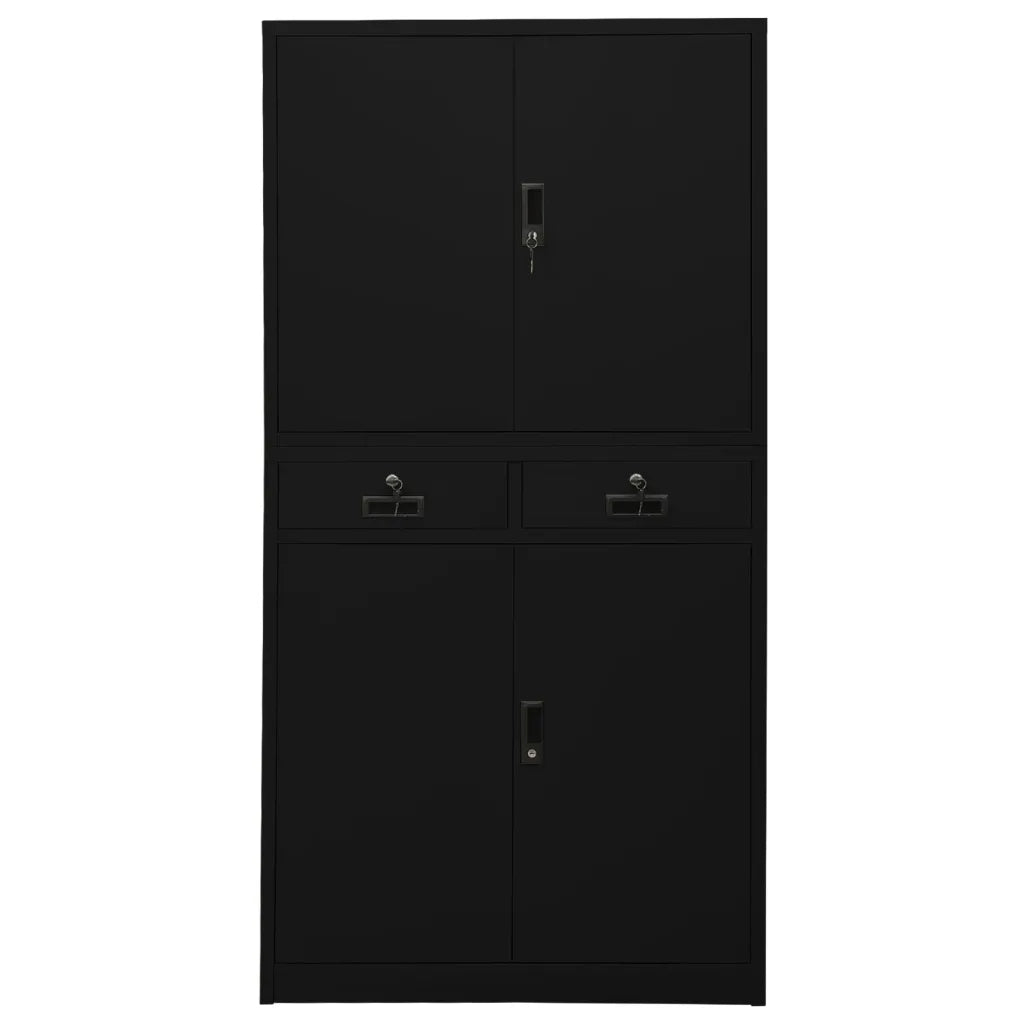 Armadio per Ufficio Nero 90x40x180 cm in Acciaio cod mxl 38366