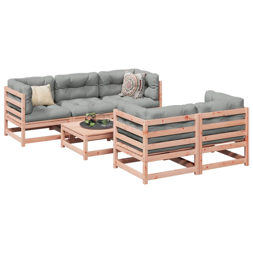 Set Divani da Giardino 6 pz in Legno Massello Abete Douglas 3299288