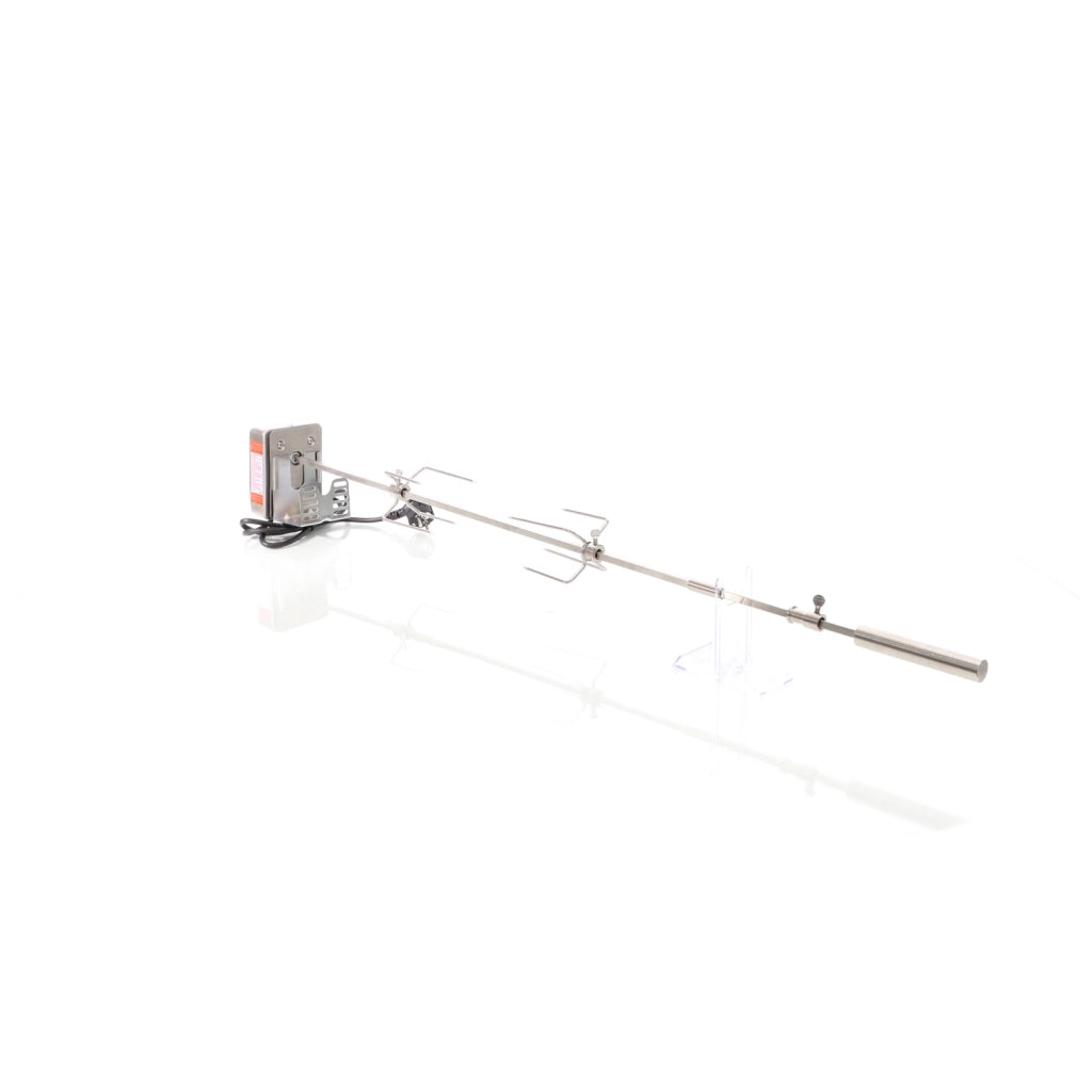 Girarrosto da barbecue 97 cm 230 V, Spiedo in acciaio inox con 2 forchettoni carne