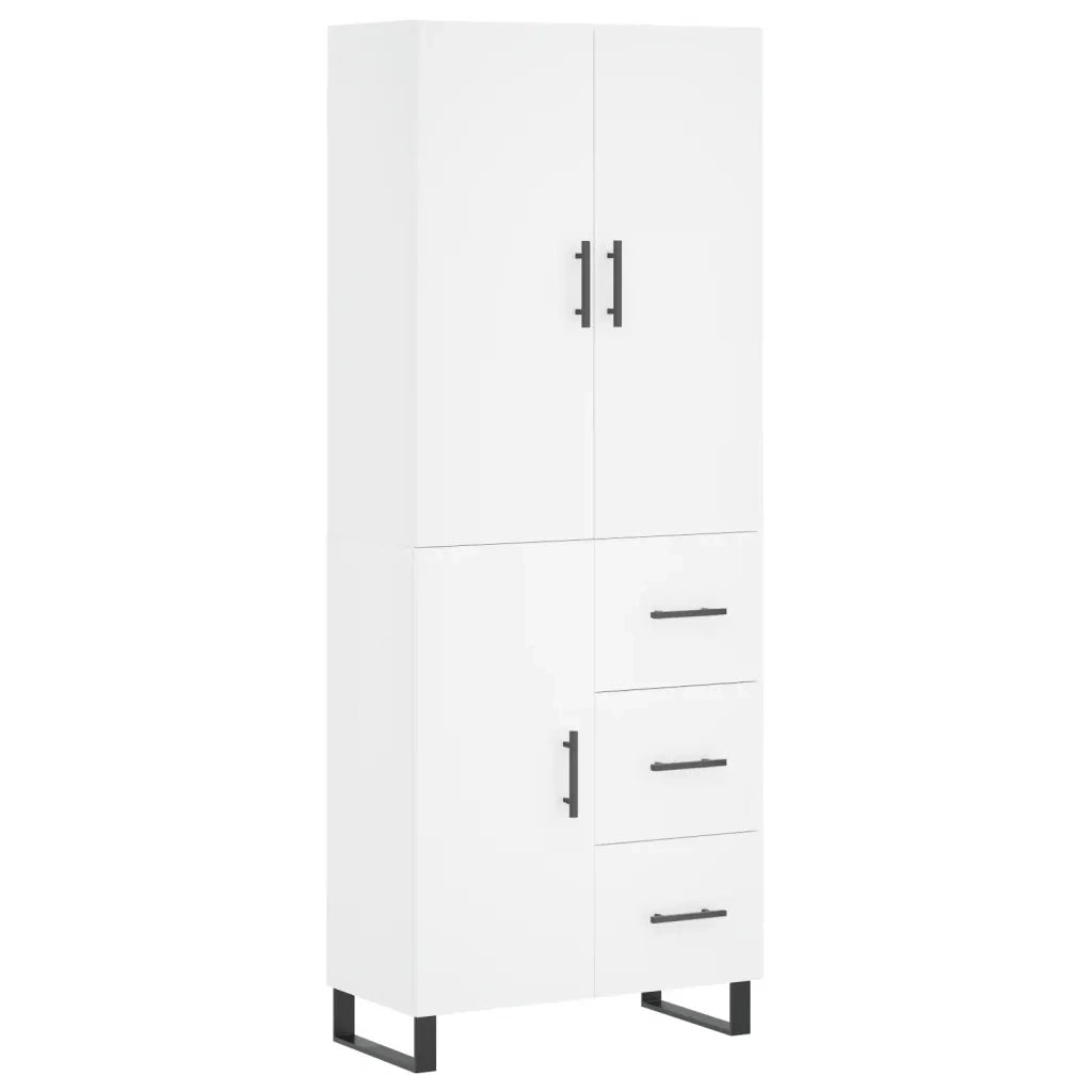 Credenza Bianca 69,5x34x180 cm in Legno Multistrato 3195923