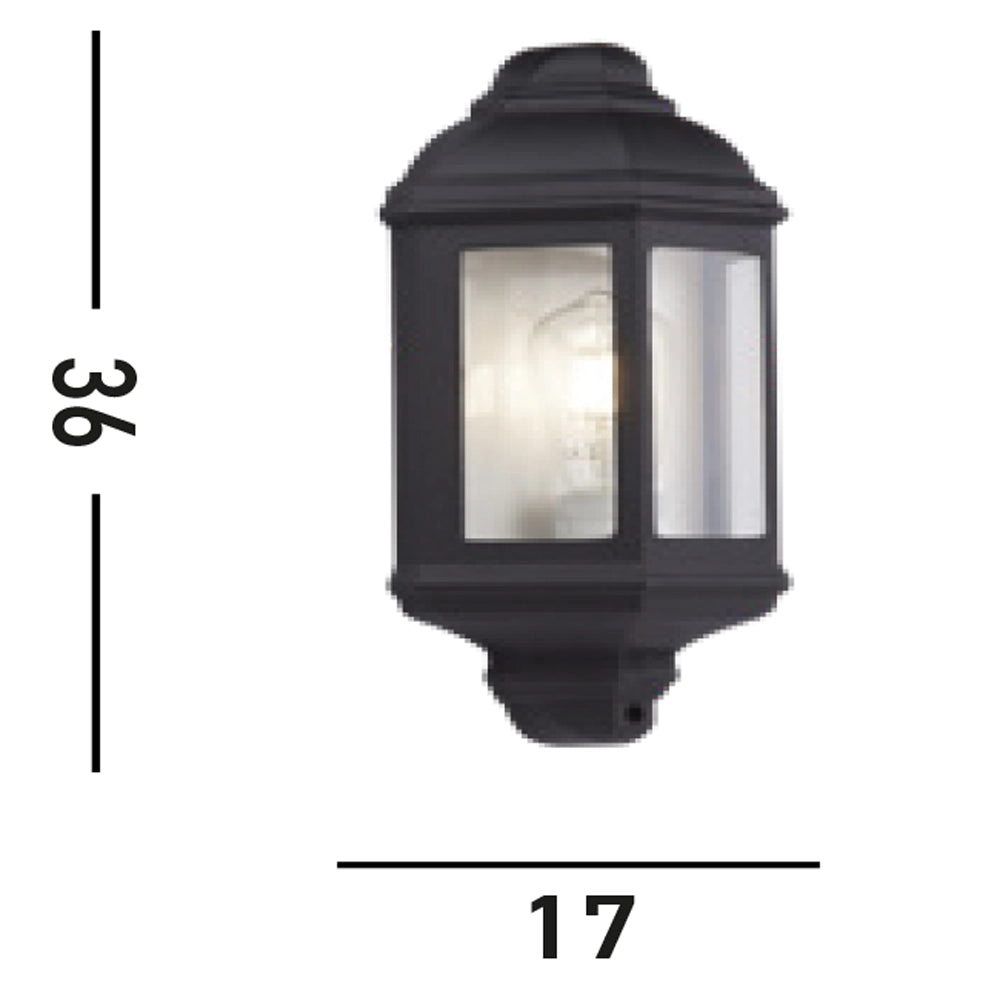 Applique Vintage-Decò Maine Alluminio Nero 1 Luce E27