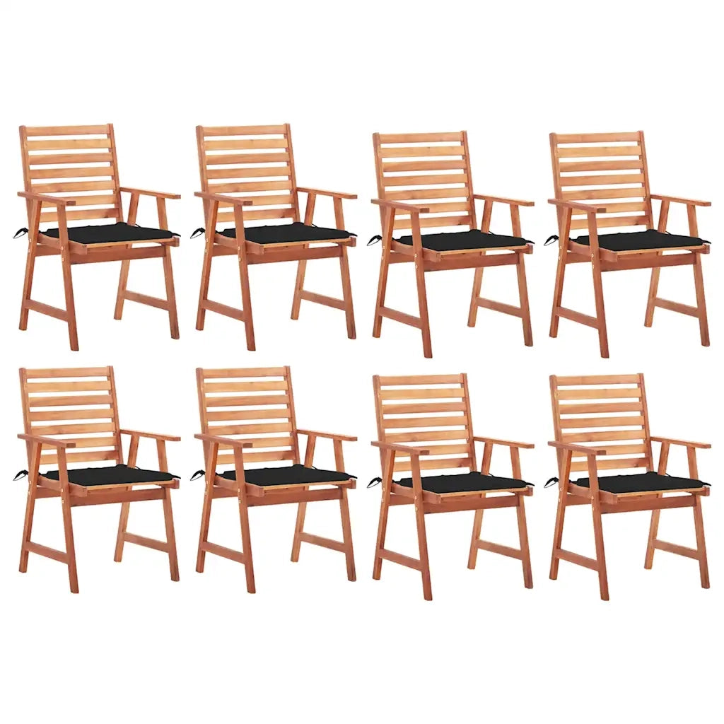 Sedie da Pranzo da Esterni con Cuscini 8 pz Massello di Acacia cod mxl 8596