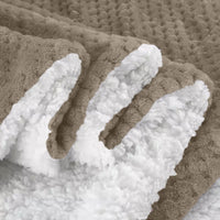 Coperta Plaid in Pile Sherpa Invernale Tinta unita 440 Gr/Mq Beige - Plaid 127x152