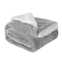 Coperta Plaid in Pile Sherpa Invernale Tinta unita 440 Gr/Mq Grigio - Plaid 127x152