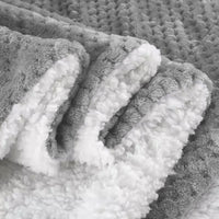 Coperta Plaid in Pile Sherpa Invernale Tinta unita 440 Gr/Mq Grigio - Plaid 127x152