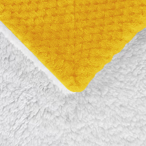 Coperta Plaid in Pile Sherpa Invernale Tinta unita 440 Gr/Mq Senape - Singolo 160x200