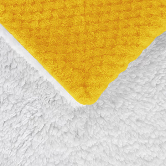 Coperta Plaid in Pile Sherpa Invernale Tinta unita 440 Gr/Mq Senape - Plaid 127x152