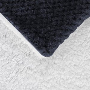 Coperta Plaid in Pile Sherpa Invernale Tinta unita 440 Gr/Mq Blu - Plaid 127x152