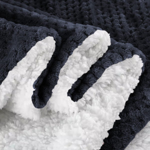 Coperta Plaid in Pile Sherpa Invernale Tinta unita 440 Gr/Mq Blu - Plaid 127x152
