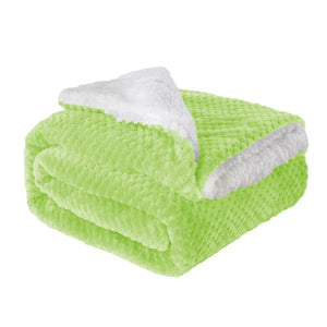 Coperta Plaid in Pile Sherpa Invernale Tinta unita 440 Gr/Mq Verde - Plaid 127x152