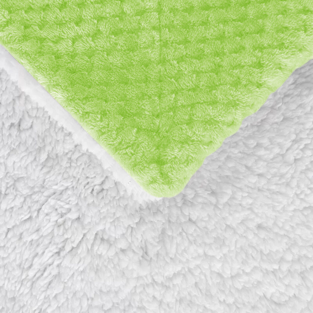 Coperta Plaid in Pile Sherpa Invernale Tinta unita 440 Gr/Mq Verde - Plaid 127x152