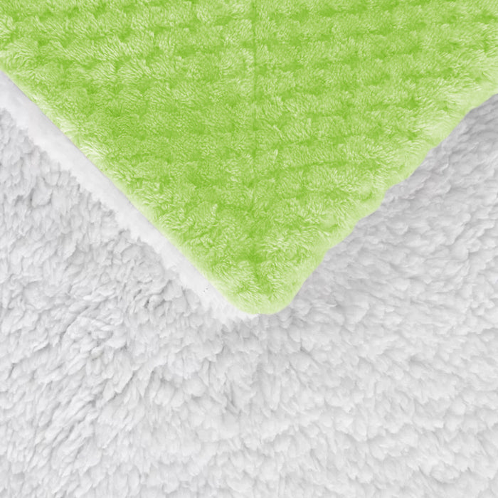 Coperta Plaid in Pile Sherpa Invernale Tinta unita 440 Gr/Mq Verde - Plaid 127x152