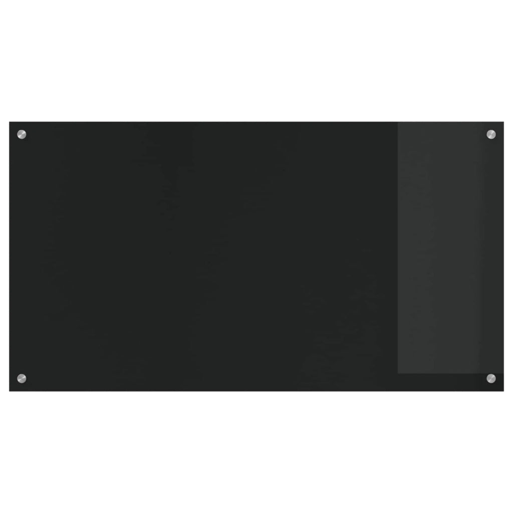 Paraschizzi moderno per cucina 110 x 60 cm resistente al calore con facile installazione in vetro temperato nero 02_0058478
