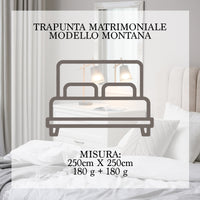 Trapunta Invernale In Tessuto Sherpa Flanellato Caldo Piumone In Morbida Microfibra Verde-Panna - Matrimoniale
