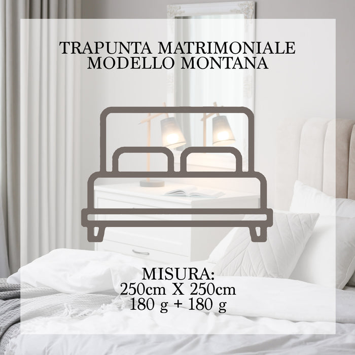 Trapunta Invernale In Tessuto Sherpa Flanellato Caldo Piumone In Morbida Microfibra Verde-Panna - Matrimoniale