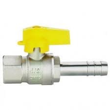 Valvola gas dritta 1/2  con port agomma d.12 metano farfalla