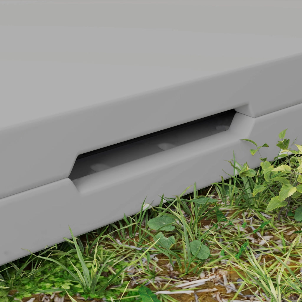 Tavolo da Campeggio Pieghevole 86x86x74 cm Regolabile su 2 Altezze in HDPE e Metallo Grigio Scuro