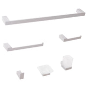 Set di 6 Accessori da bagno in alluminio argento con bicchiere e portasapone minimalisti