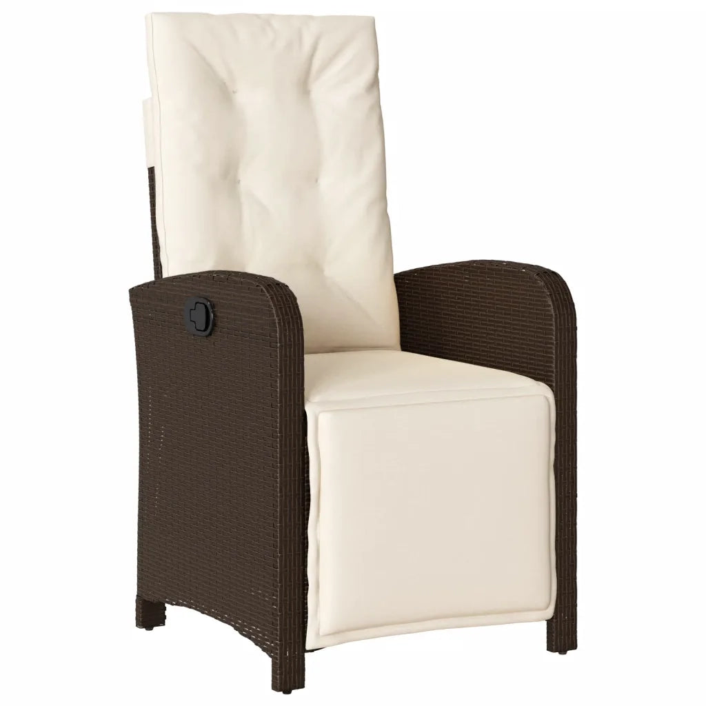 Set da Pranzo da Giardino 7pz con Cuscini in Polyrattan Marrone 3212346