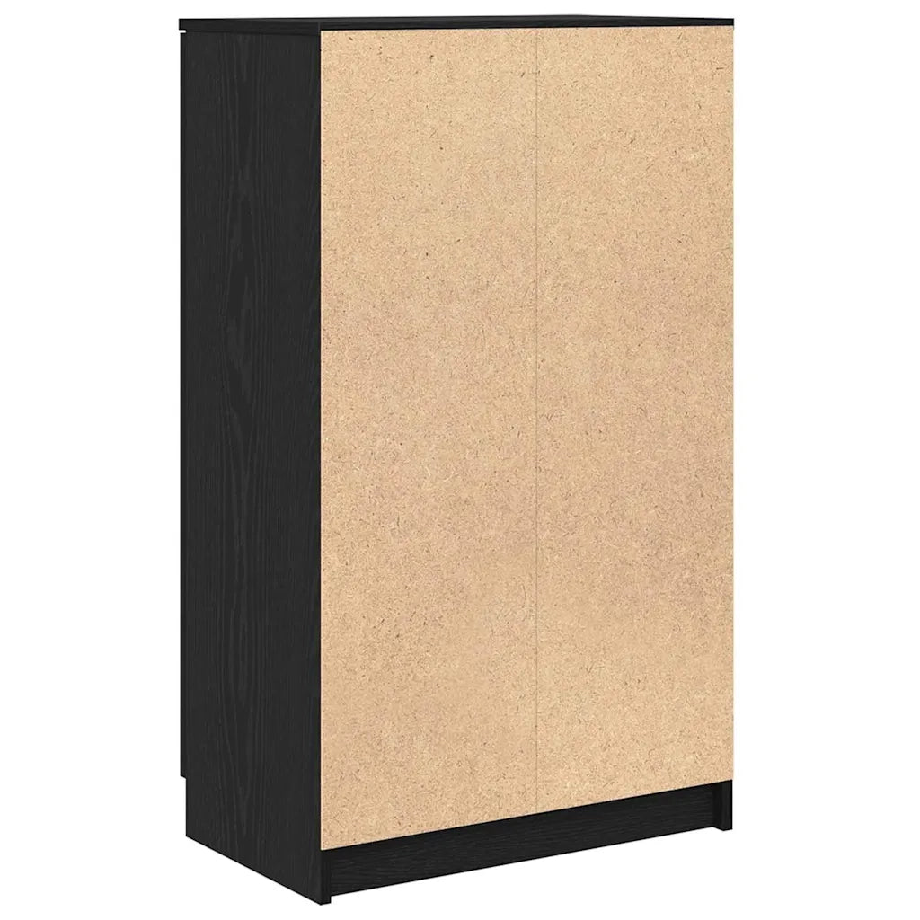 Mobile per scarpe con lo scaffale-Scarpiera Rovere Nero 59 x 35 x 100 cm