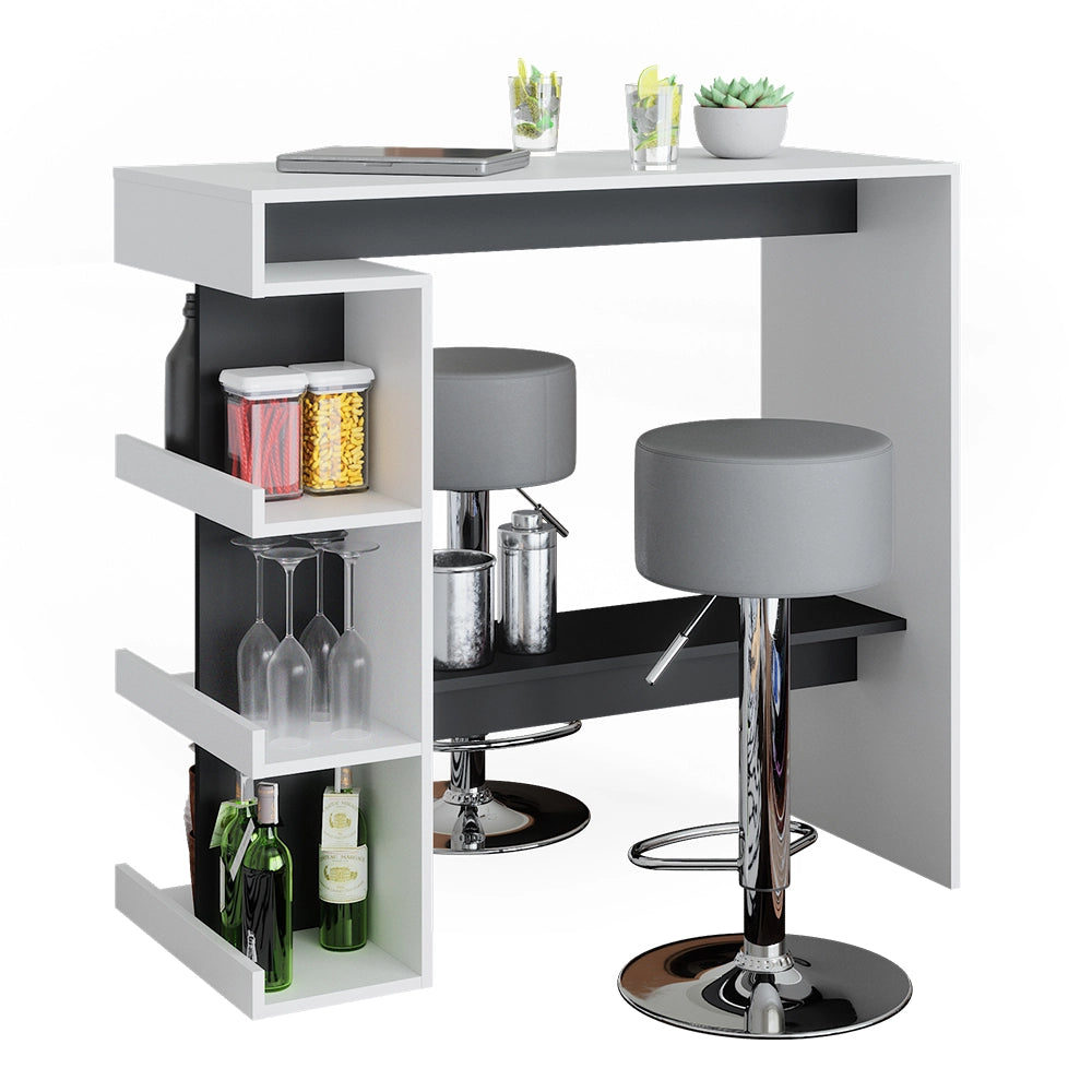 Vicco Tavolo bar con sgabelli Bianco 108 x 50 cm con 2 sgabelli da bar
