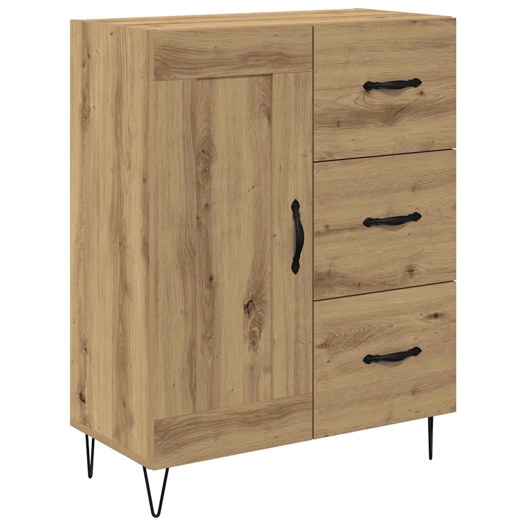 Credenza con Cassetto-Buffet-Armadio da cucina Rovere artigianale 69,5 x 34 x 180 cm 932887