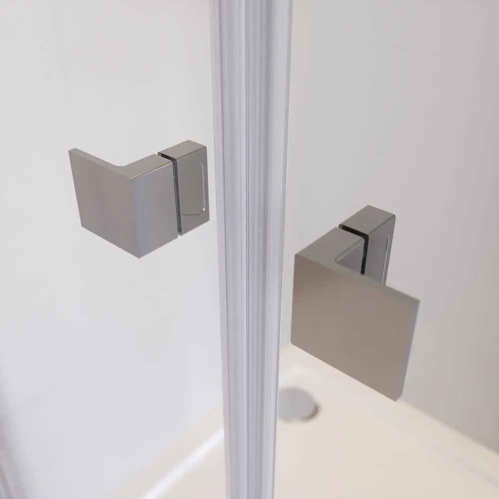 Porta doccia 90cm apertura saloon con profili cromati e vetro da 8mm trasparente h195 | Fiji