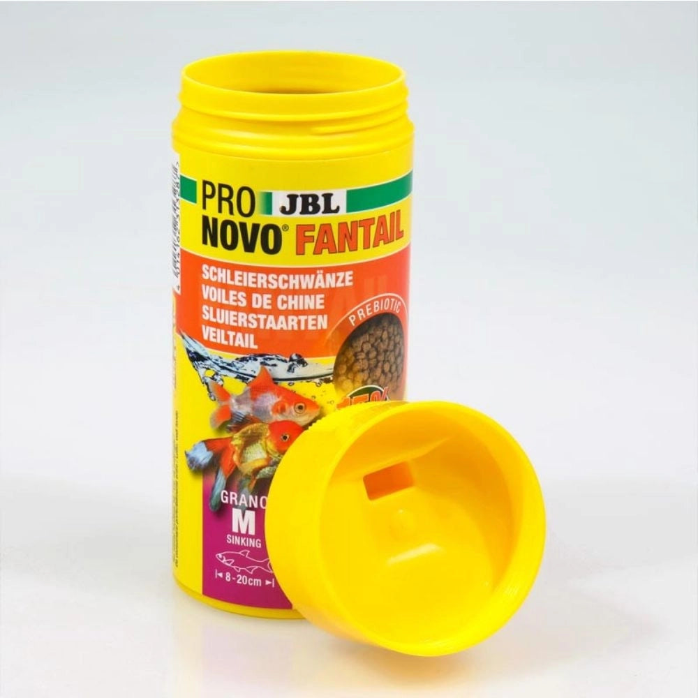 JBL ProNovo Fantail Grano M - Mangime base in granuli per Veiltails e altre varietà di pesce rosso da 8 a 20cm Formato: 250 ml