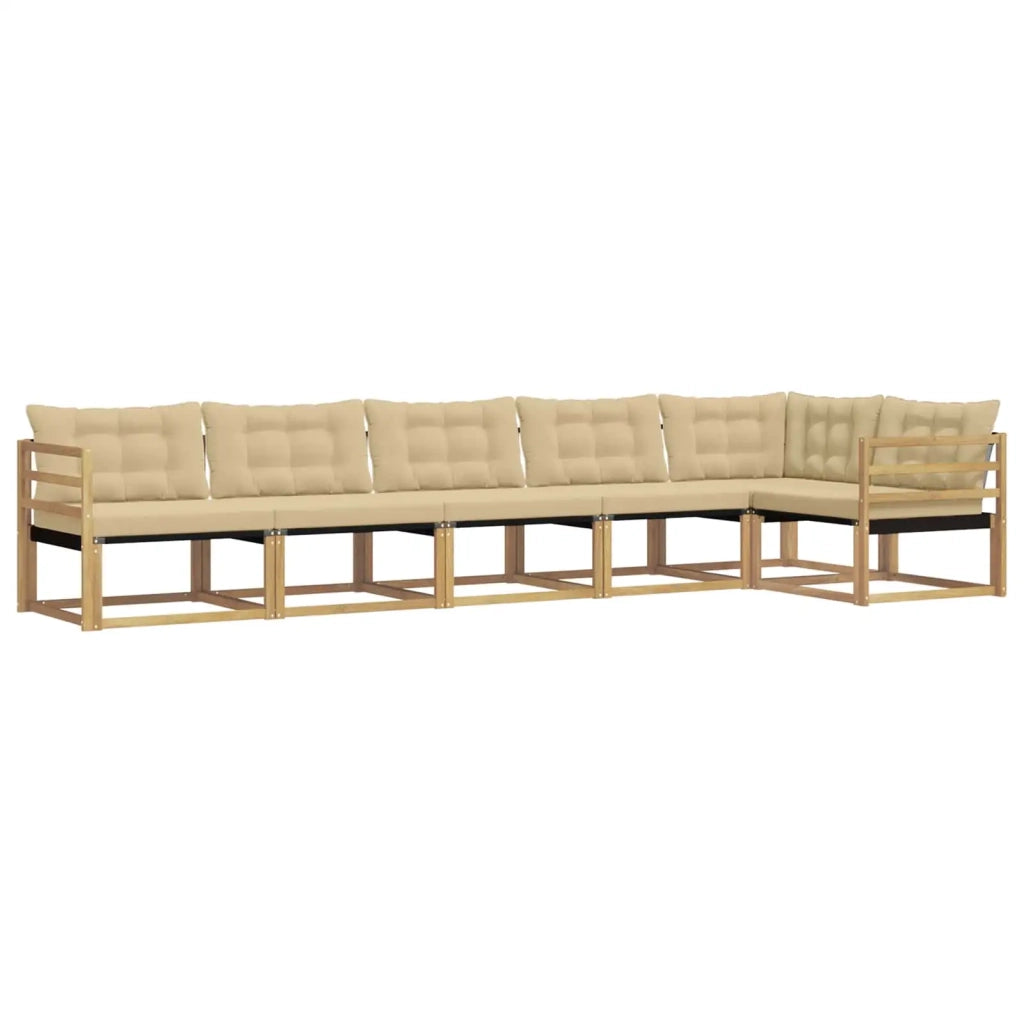 Set di divani da esterno con cuscino 6 pcs Bianco e Beige 3388723