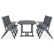 Set da Pranzo da Giardino 7 pz Legno Massello di Acacia Grigio 47278