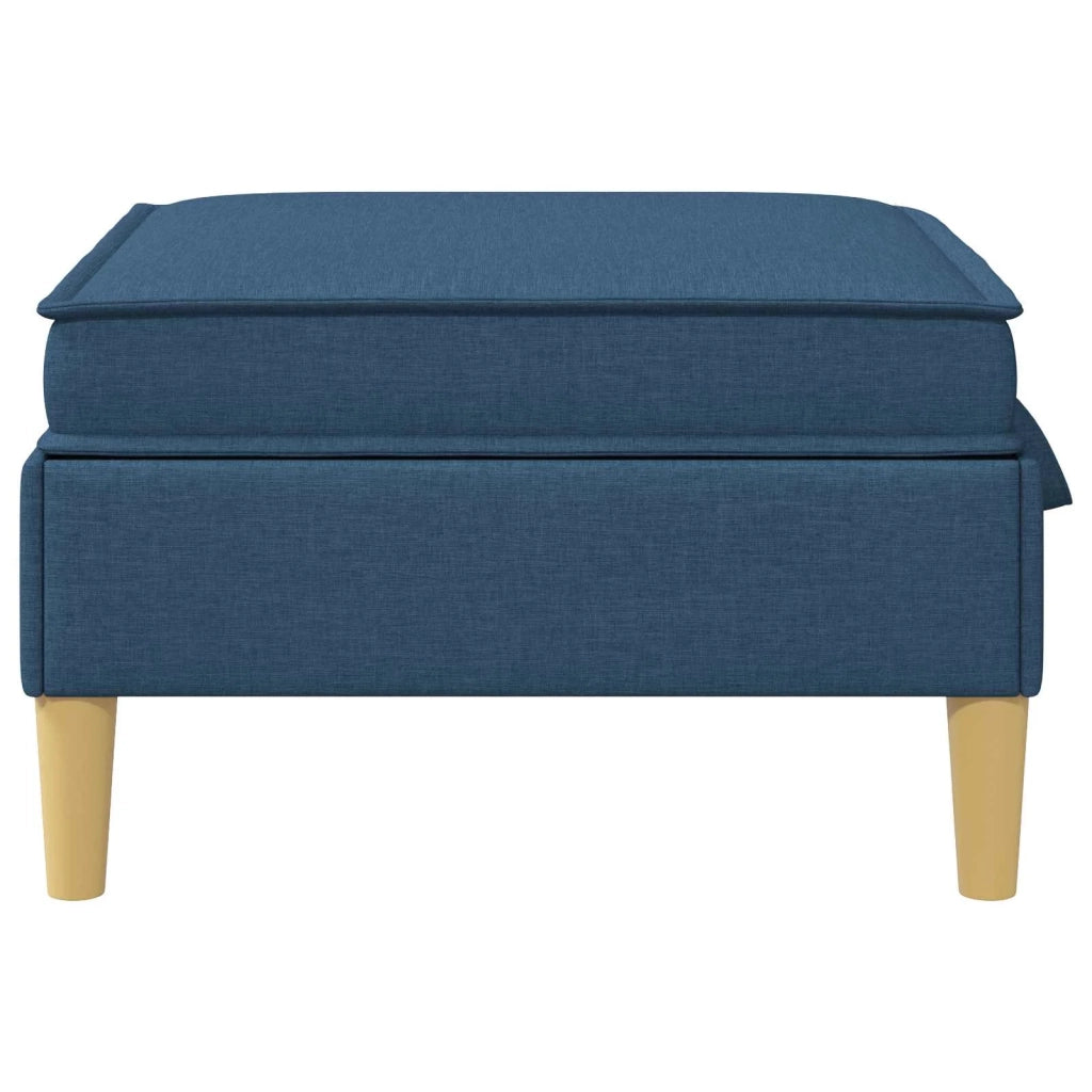 Pouf con Storage Blu Tessuto