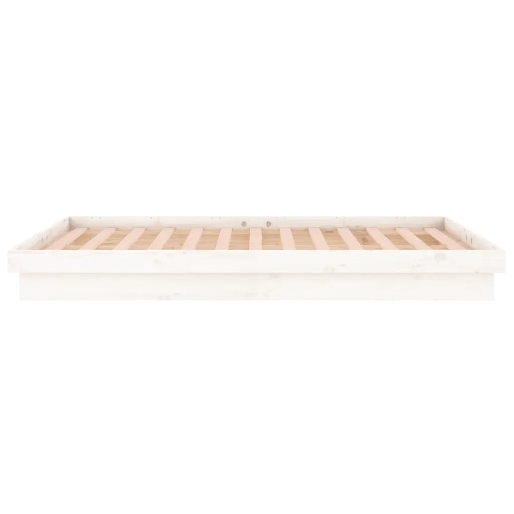Giroletto LED-Struttura Letto con LED Bianco 180x200cm Super King in Legno Massello 674819