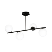 Plafoniera Emibig Bior 4 luci E14 nera/bianca in vetro