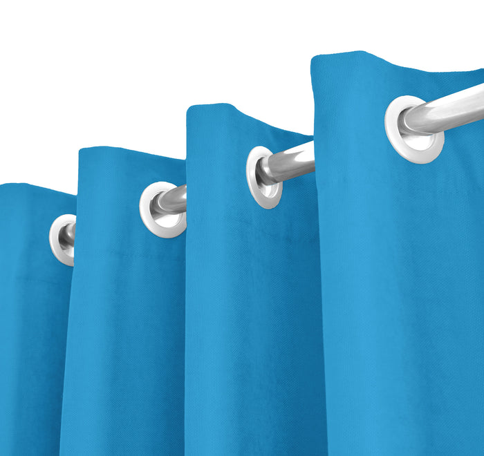 Tenda Semioscurante 140 x 290 Cm Moderne Con Occhielli  Azzurro - 2 Tende