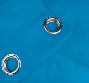 Tenda Semioscurante 140 x 290 Cm Moderne Con Occhielli  Azzurro - 2 Tende