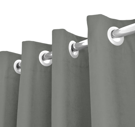 Tenda Semioscurante 140 x 290 Cm Moderne Con Occhielli  Grigio - 2 Tende