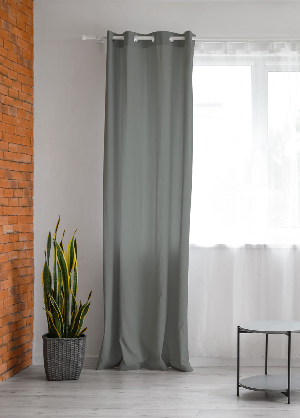 Tenda Semioscurante 140 x 290 Cm Moderne Con Occhielli  Grigio - 2 Tende