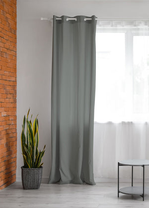 Tenda Semioscurante 140 x 290 Cm Moderne Con Occhielli  Grigio - 2 Tende