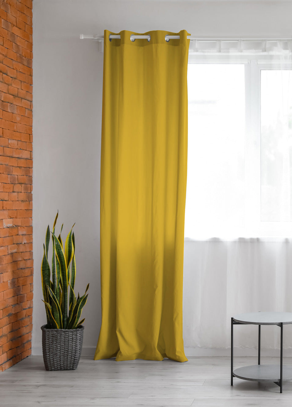 Tenda Semioscurante 140 x 290 Cm Moderne Con Occhielli  Oro - 2 Tende