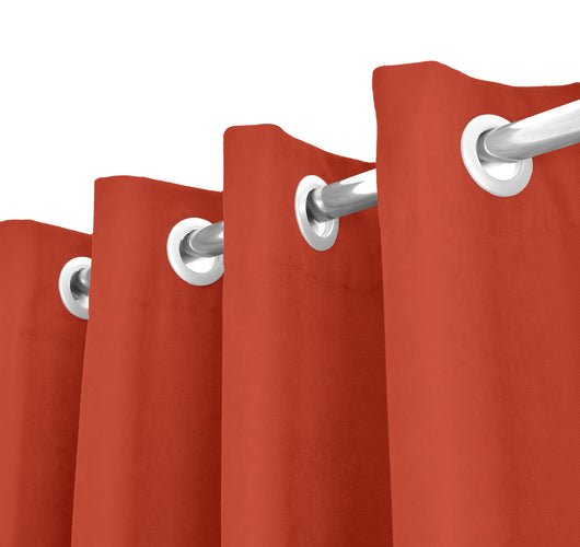 Tenda Semioscurante 140 x 290 Cm Moderne Con Occhielli  Terracotta - 2 Tende